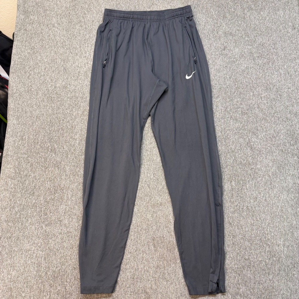 Nike Dri-FIT Mens Gray Training Pants Zipper Pockets Ankle Zips Size M